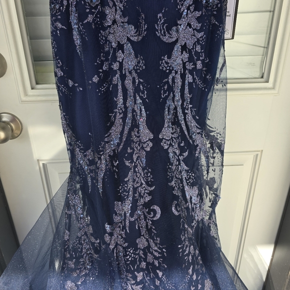 $279 Say Yes To The Dress Juniors' Glitter Mesh Corset Gown Sz 5/6 Glam Prom NWT - Picture 5 of 16